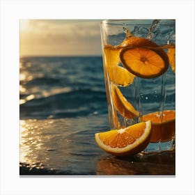 Oranges In A Glass Canvas Print