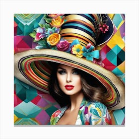 Woman In A Hat 14 Canvas Print
