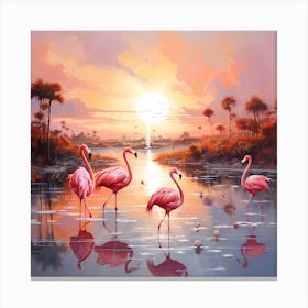 Riverside Harmony: Pastel Plumage Canvas Print