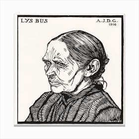 Portrait Of Lijs Bus, Julie De Graag Canvas Print