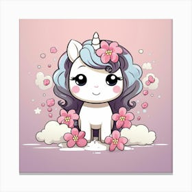 Unicorn With Rainbow Mane 42 Canvas Print