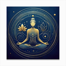 Yoga Woman In Lotus Position Canvas Print