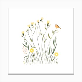 Bird In The Meadow Canvas Print