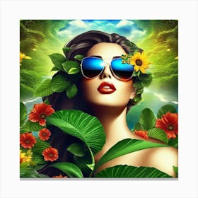 Woman In Sunglasses 1 Canvas Print