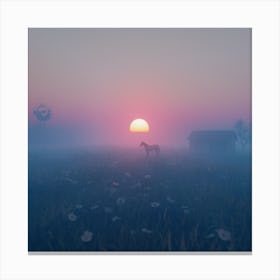 Sunrise In The Field Canvas Print