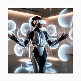 Futuristic Woman In Vr 1 Canvas Print