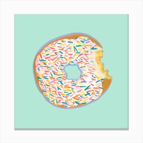 Sprinkle Donut - Green Canvas Print