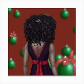 Afro Christmas Girl 001 Canvas Print