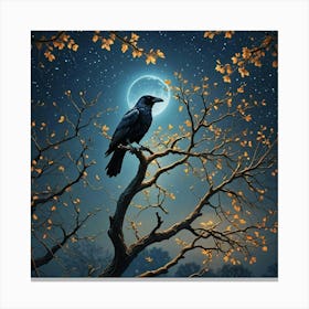 Raven In The Tree Canvas Print