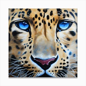 Leopard With Blue Eyes Canvas Print