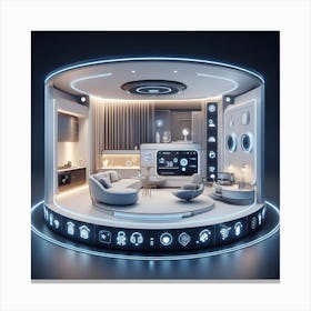 Futuristic Living Room Canvas Print