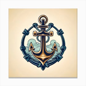 Anchor Logo Design Canvas Print