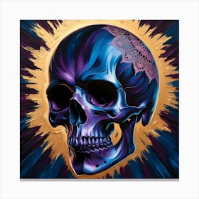 A Breathtaking, High Resolution Illustration Of A Stylized Skull, Masterfully Rendered In Vibrant, Abstract Art, Featuring Bold, Expressive Brushstrokes And Intricate Textures Canvas Print