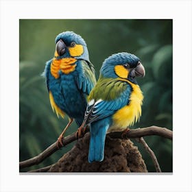 beautiful birds on the tree 1 Canvas Print