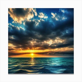 Sunset Over The Ocean 263 Canvas Print