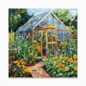 Greenhouse Garden Art Canvas Print