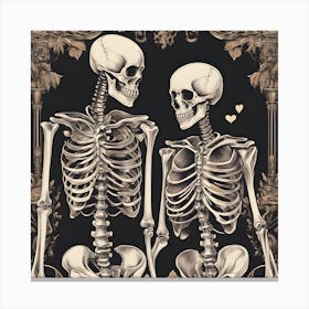 Skeleton Lovers 2 Canvas Print