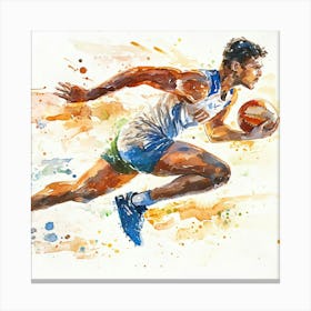 Afl Player Running Canvas Print