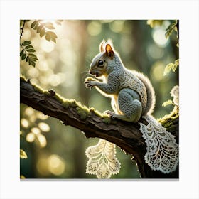 Squirrel In The Forest Canvas Print