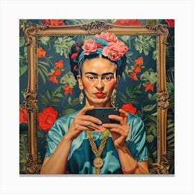 Frida Takes a Selfie Series 3 Canvas Print