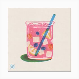Pink Limonade Square Canvas Print