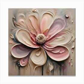 Abstract Pink And Beige Flower Design Canvas Print