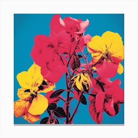 Andy Warhol Style Pop Art Flowers Bougainvillea Square Canvas Print