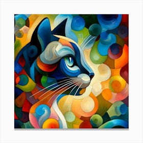 Abstract Cat Painting 12 Canvas Print