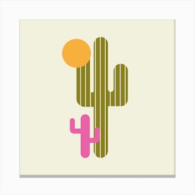 Cactus and sun Canvas Print