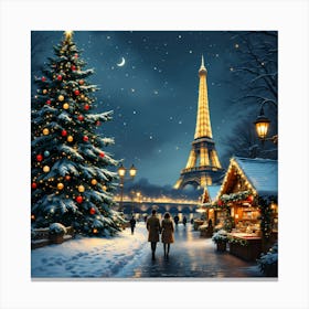 Christmas In Paris Canvas Print