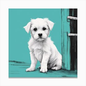 Puppy In The Doorway Canvas Print