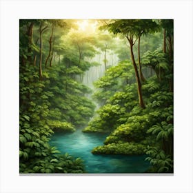 River In The Forest 4 Canvas Print
