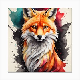 Fox Painting Canvas Print