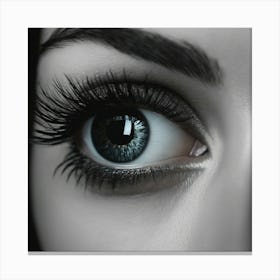 Black And White Eye Canvas Print