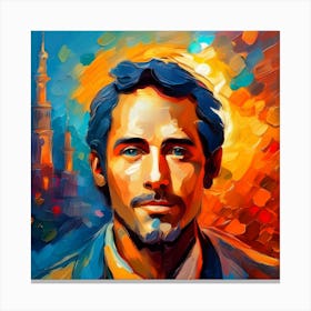 Portrait Of A Man Painting Canvas Print