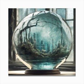 City In A Glass Canvas Print