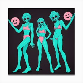 Three Girls In Bikinis 9 Canvas Print