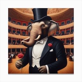 Elephant In Tuxedo 2 Canvas Print