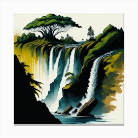 Colored Falls Ink Painting (8) Canvas Print