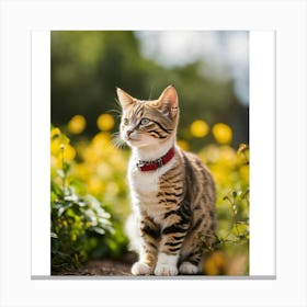 Cat In The Garden Canvas Print