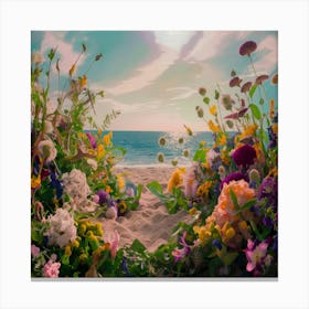 Flowers On The Beach 1 Canvas Print