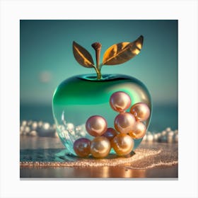 Apple With Pearls Canvas Print