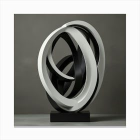 Abstract Black And White Sculpture Canvas Print