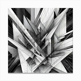 Abstract Black And White Painting 2 Canvas Print