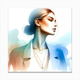 Watercolor Fashion Illustration Canvas Print