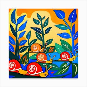 Snails In The Garden Canvas Print