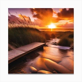 Sunset On The Beach 1055 Canvas Print