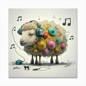 Sheep With Music Notes 1 Canvas Print