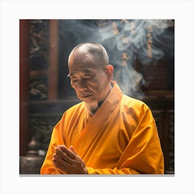 Buddhist Monk Praying 5 Canvas Print