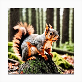 Squirrel In The Forest 117 Canvas Print